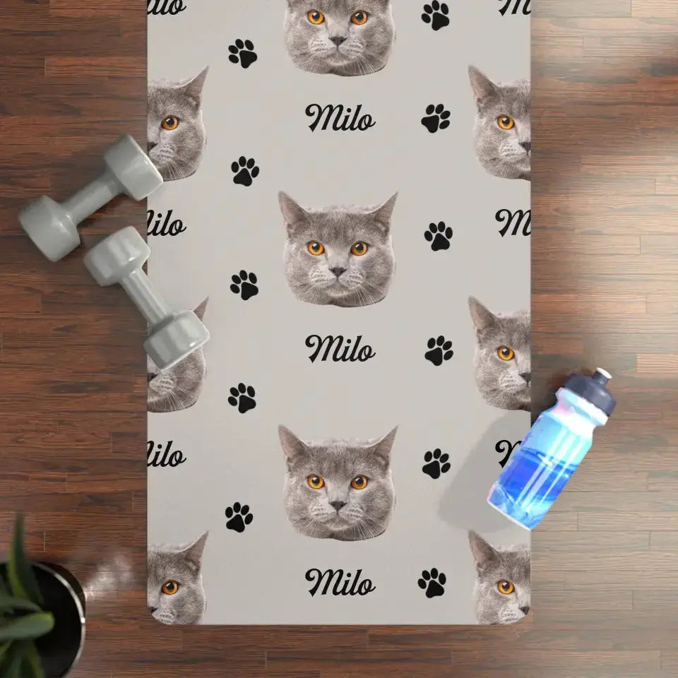 Custom Personalized Cat Photo Yoga Mat Printify