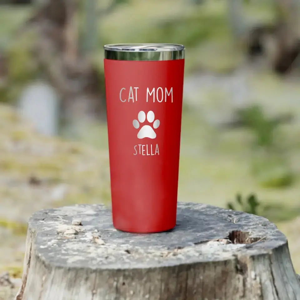 Personalized Cat Mom 22oz Tumbler - Gift for Pet Owner Printify