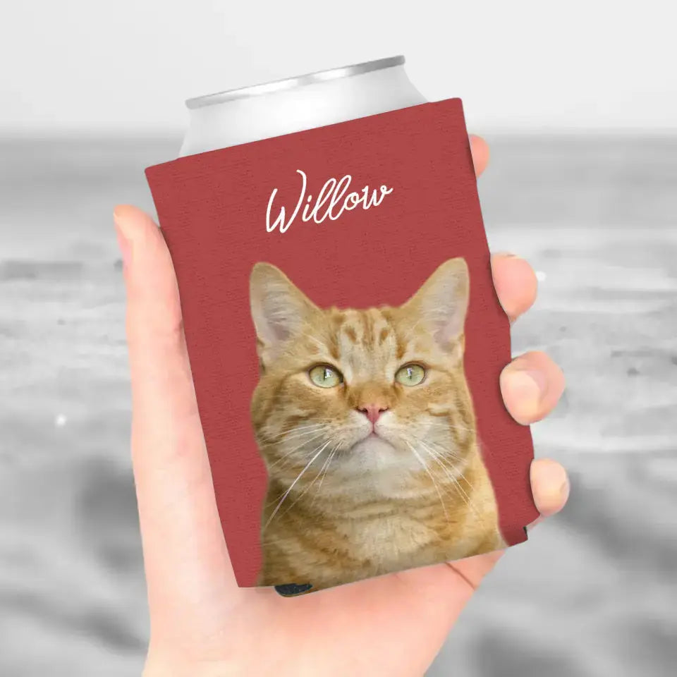 Personalized Cat Photo Can Cooler Printify