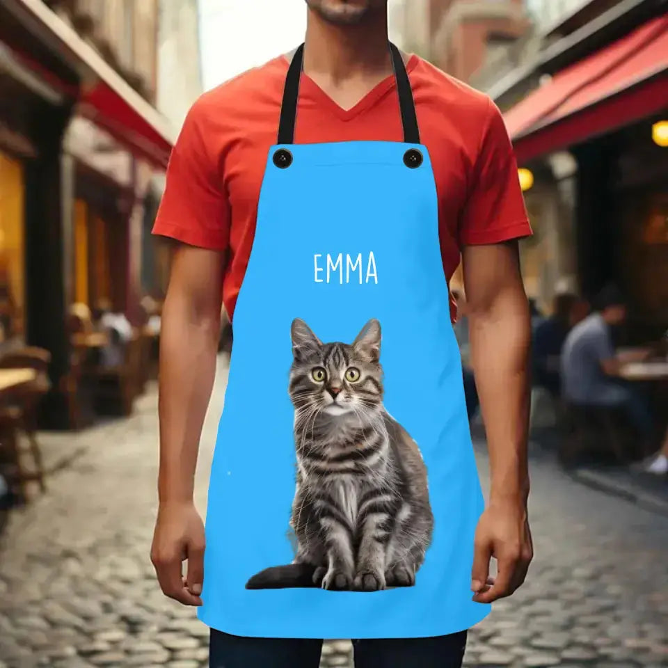 Custom Personalized Cat Photo Apron Printify