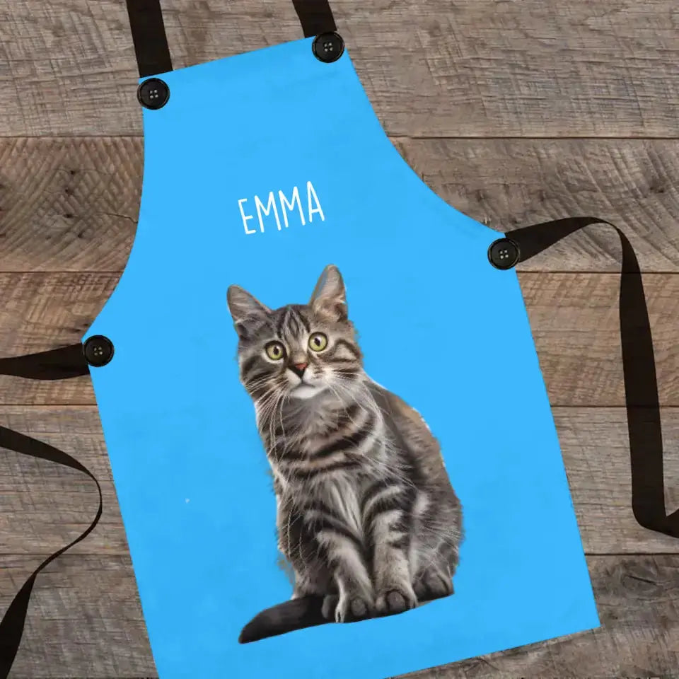 Custom Personalized Cat Photo Apron Printify