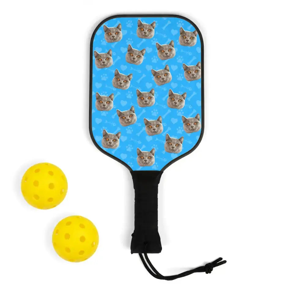 Custom Personalized Photo Cat Pickleball Kit Printify