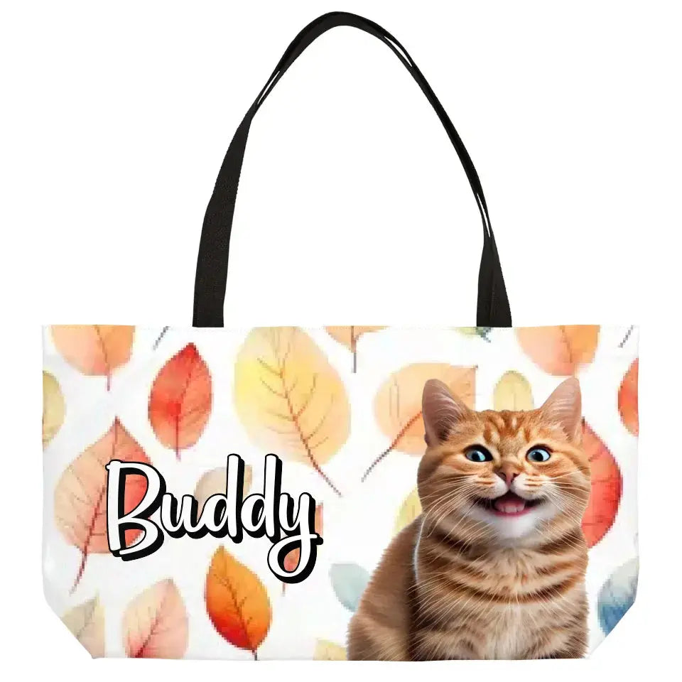 Personalized Fall Style Cat Weekender Tote Printify