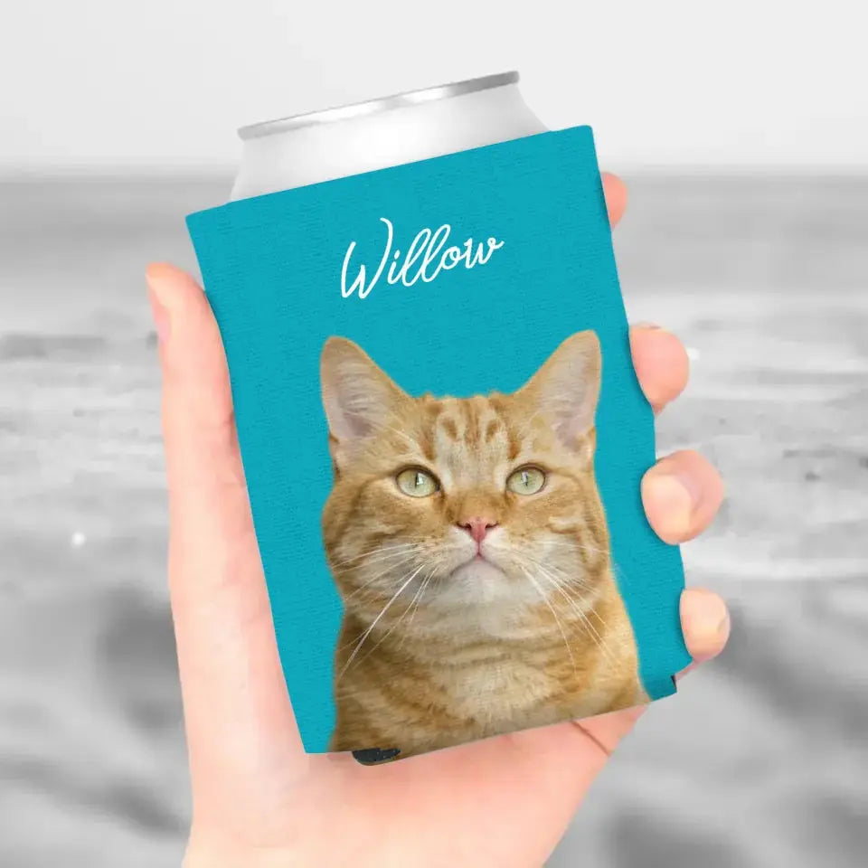 Personalized Cat Photo Can Cooler Printify