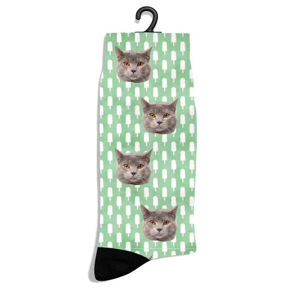 Personalized Summer Pattern Cat Socks Printify