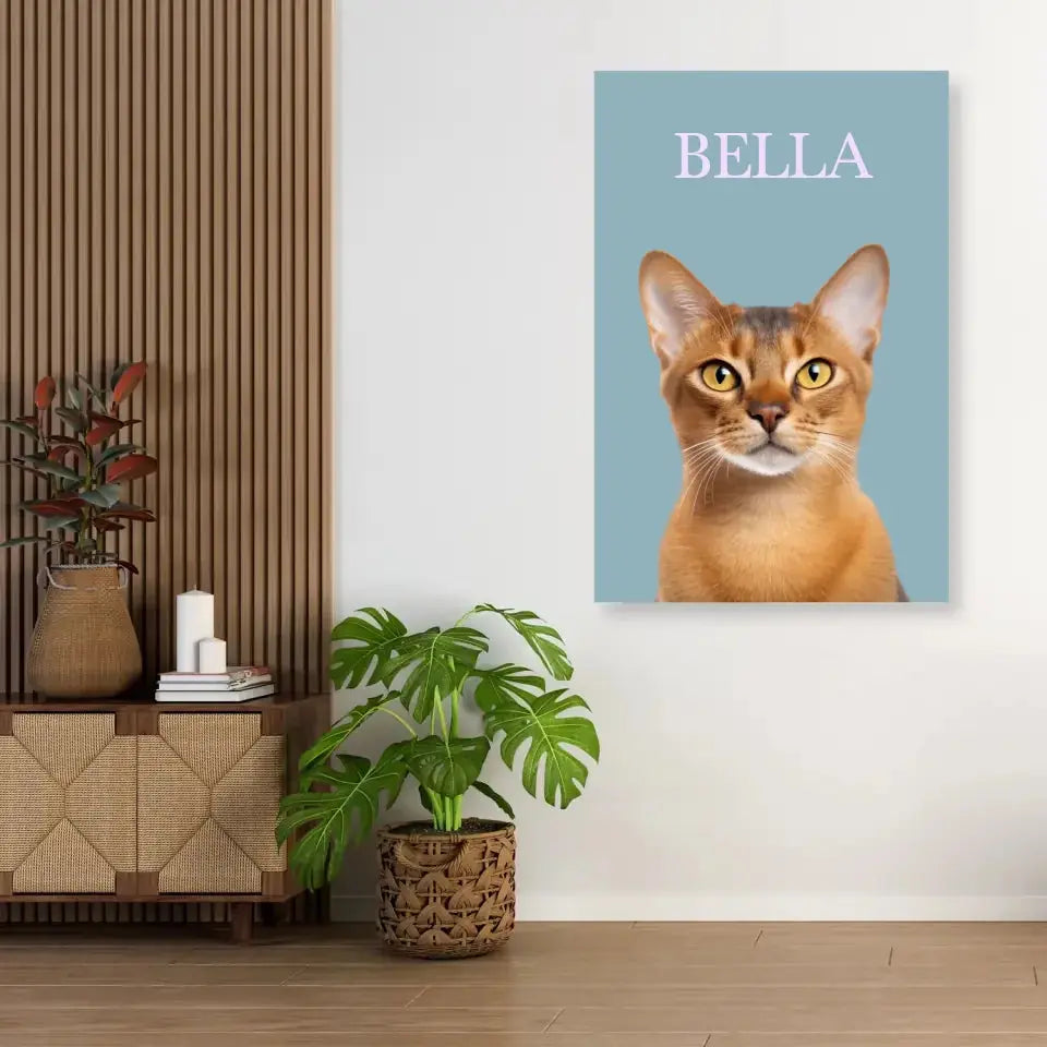 Custom Cat Photo Framed Canvas Printify