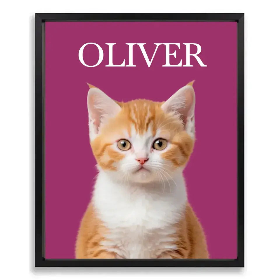 Custom Cat Photo Poster with Frame Printify