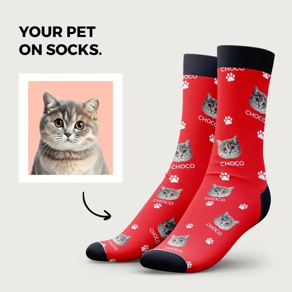 Personalised Cat Socks Printify