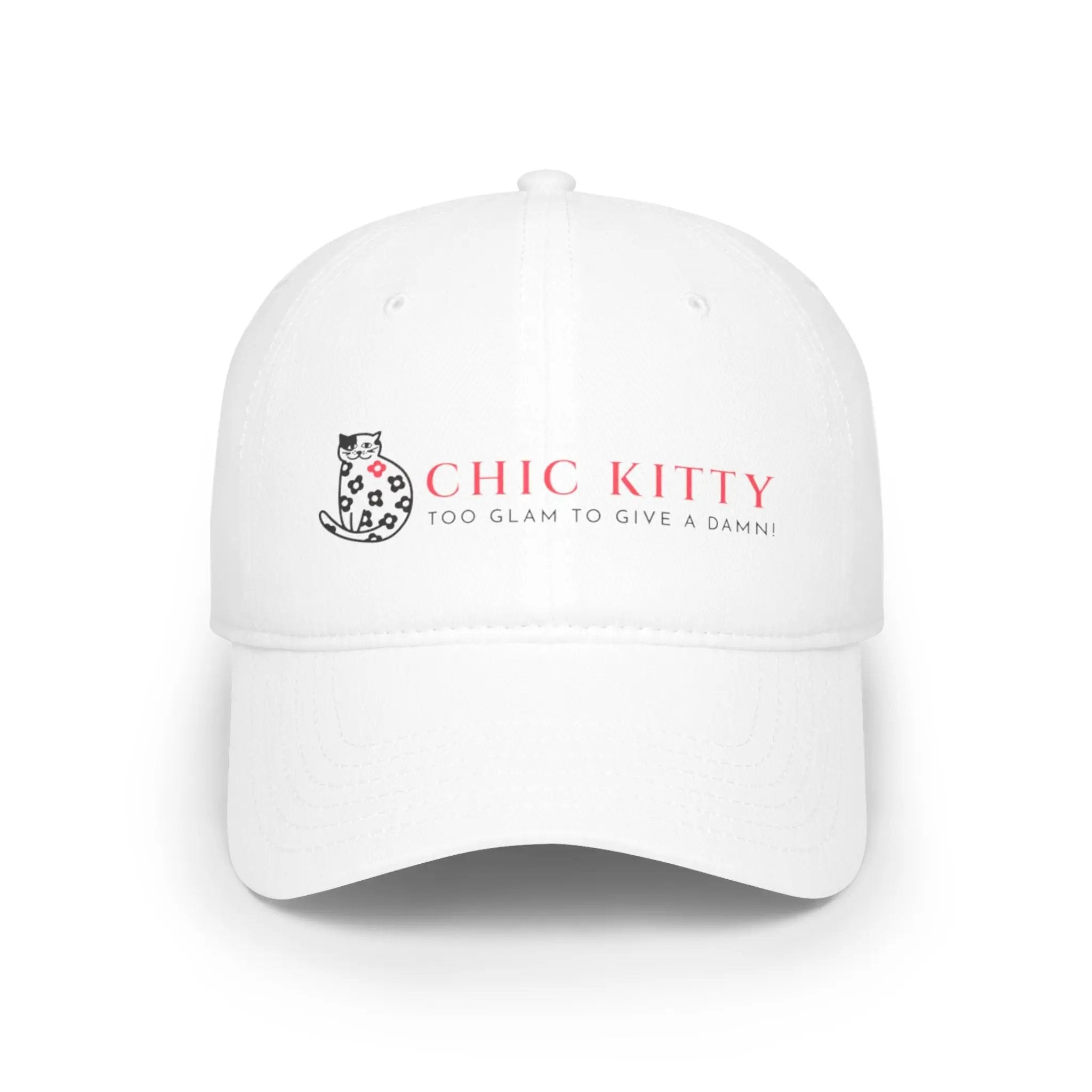 Chic Kitty Low Profile Baseball Cap - Stylish & Fun Hat for Cat Lovers Printify