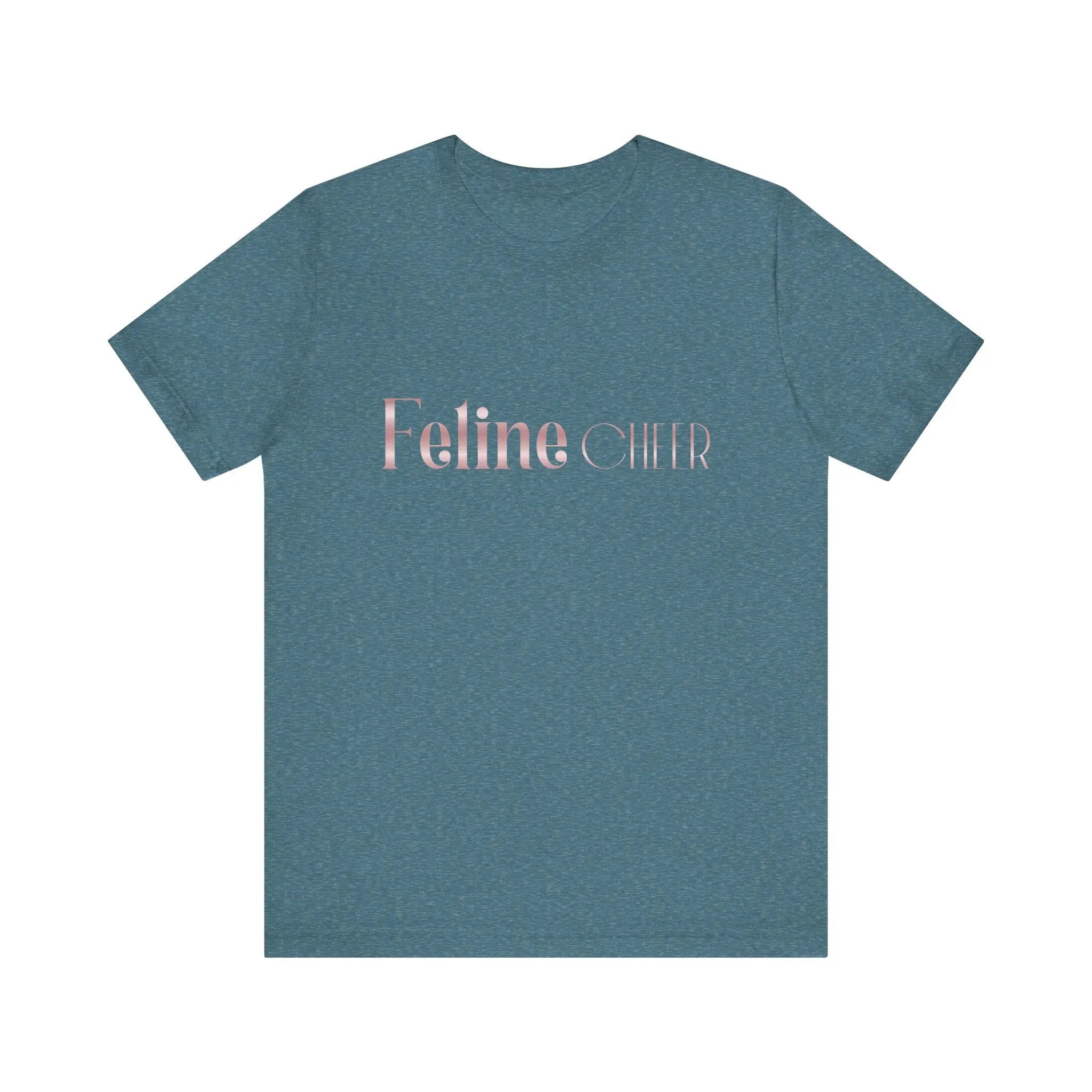 Feline Chic Tee – Rose Gold Script Cat Lover T‑Shirt