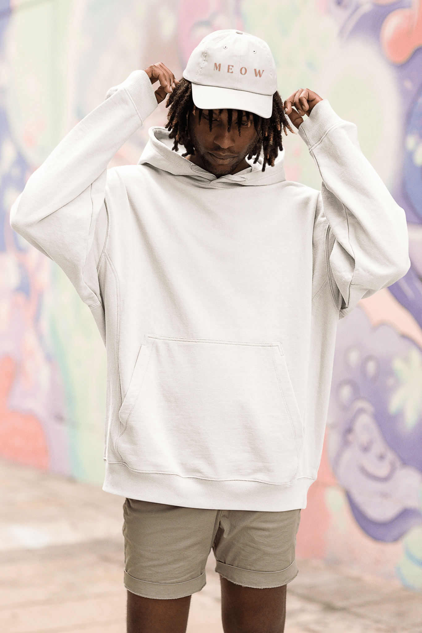 Casual White 'MEOW' Low Profile Baseball Cap – Perfect for Cat Lovers - Chic Kitty