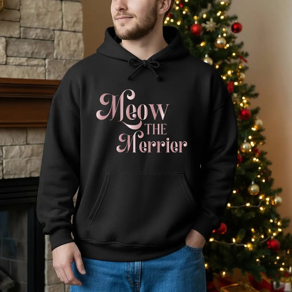 Cat Vibes Holiday Quote Hoodie — Modern Chic Cat Lovers Sweatshirt - Chic Kitty