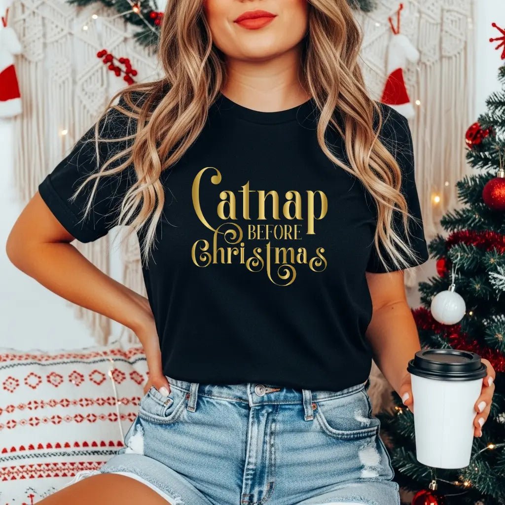 Catnap Before Christmas T-Shirt - Chic Kitty