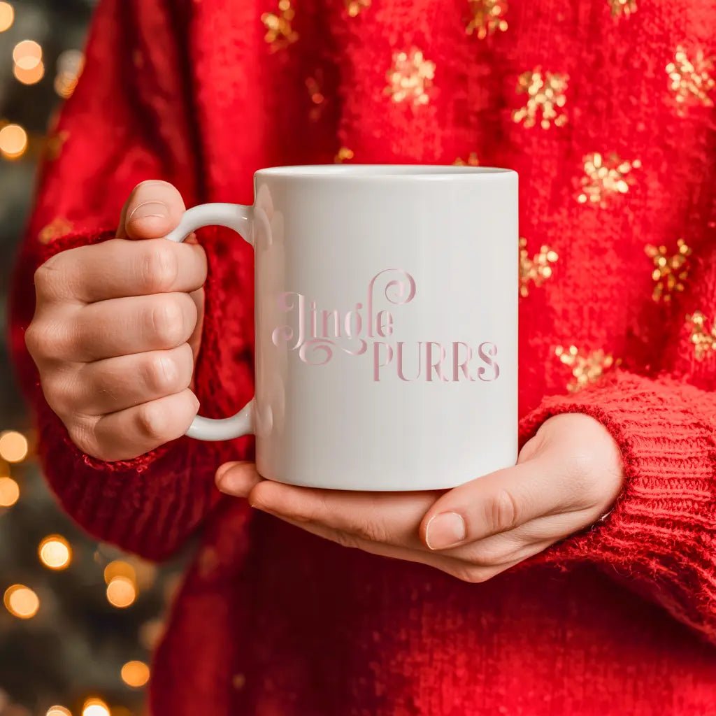 Ceramic Mug - 'Jingle Purrs' Coffee Mug, Bachelorette & Bride Gift (11oz/15oz) - Chic Kitty