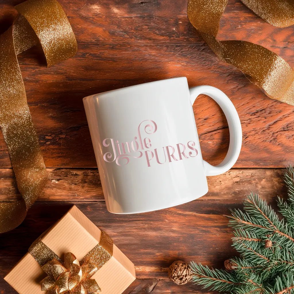Ceramic Mug - 'Jingle Purrs' Coffee Mug, Bachelorette & Bride Gift (11oz/15oz) - Chic Kitty