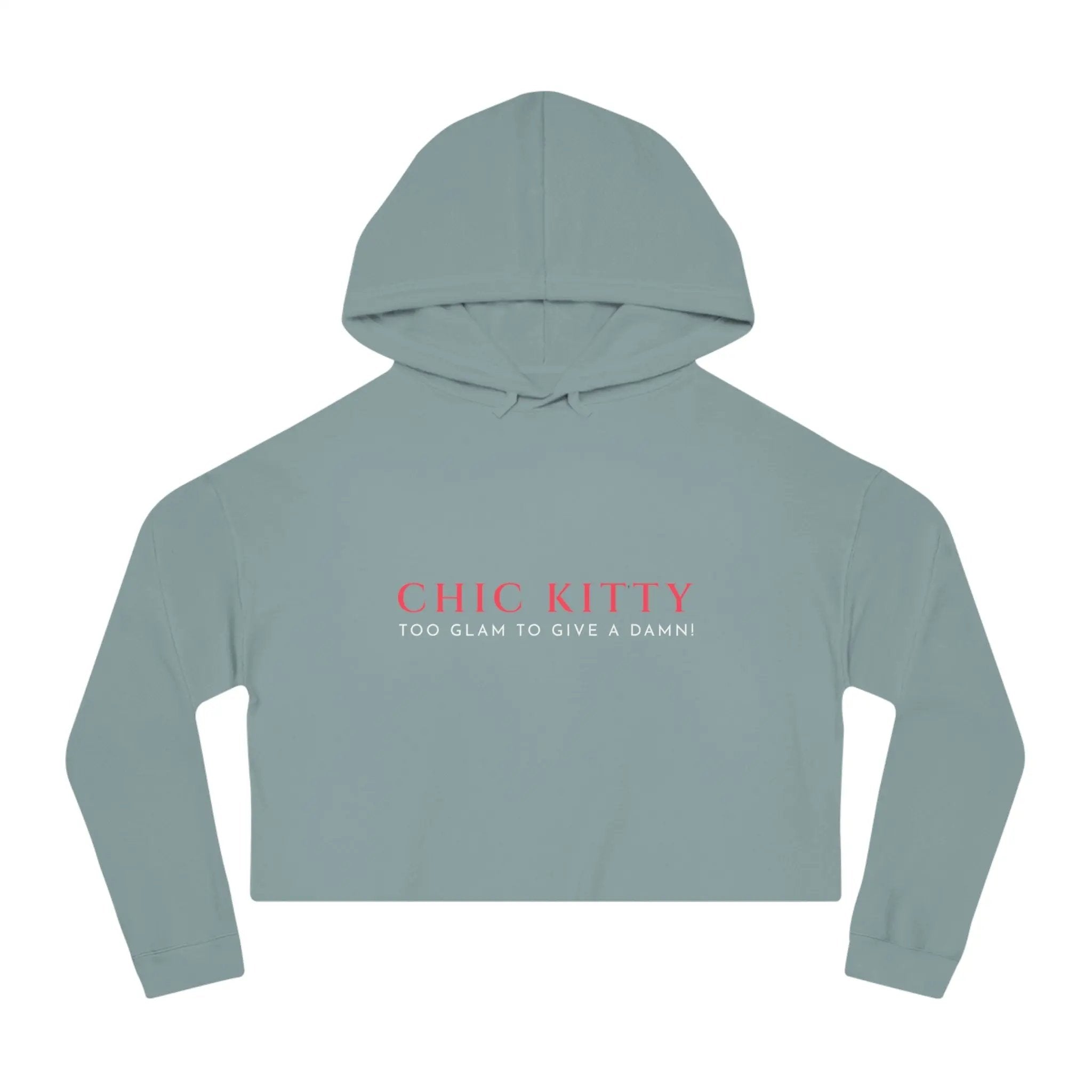 Chic Kitty Women's Cropped Hoodie - Stylish & Cozy Sweatshirt for Cat Lovers - Chic Kitty