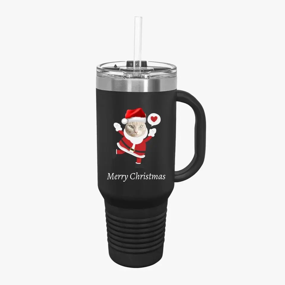 Christmas Cat Photo Insulated Travel Mug, 40oz - Chic Kitty