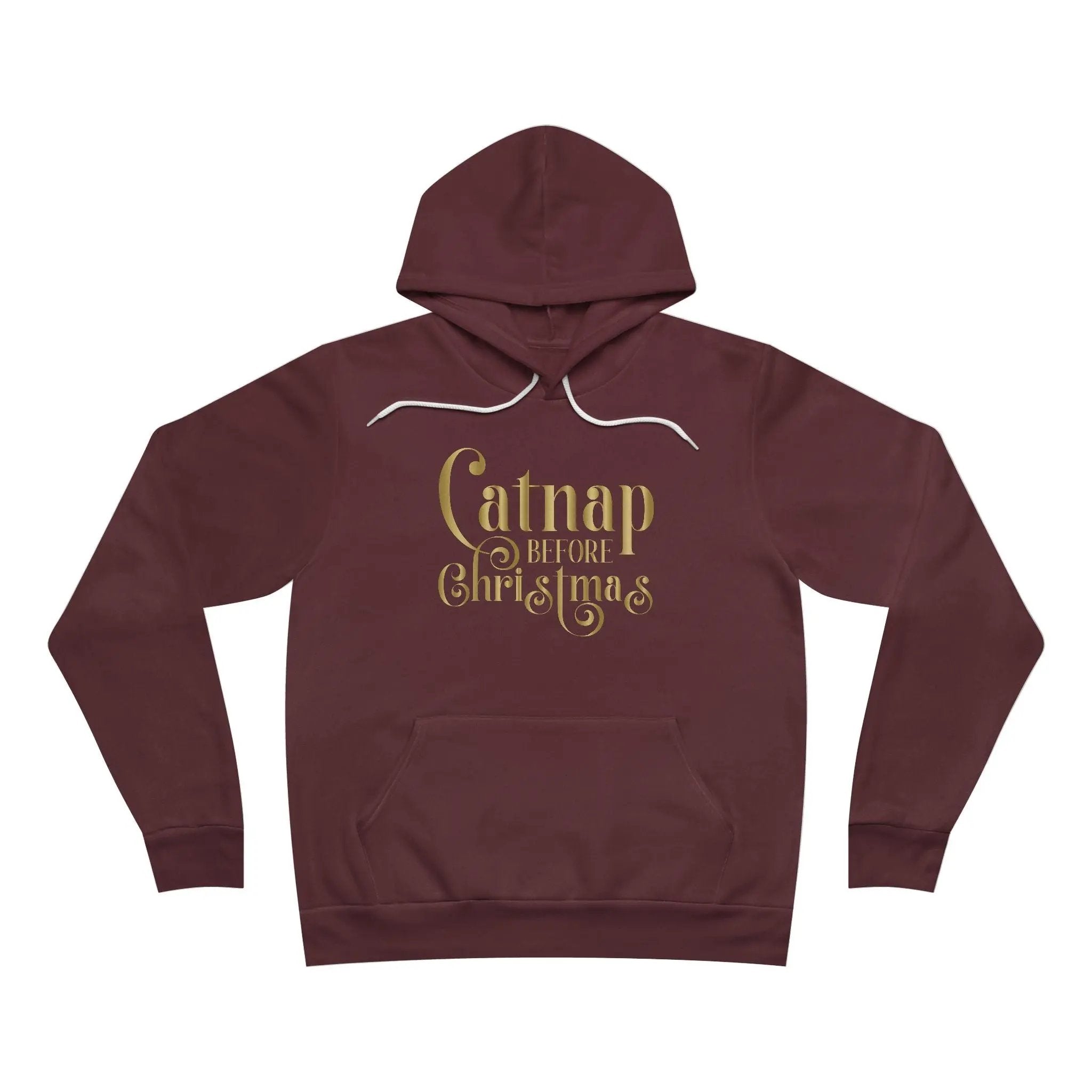 Christmas Nap Hoodie — "Calnap Before Christmas" Gold Script Pullover - Chic Kitty