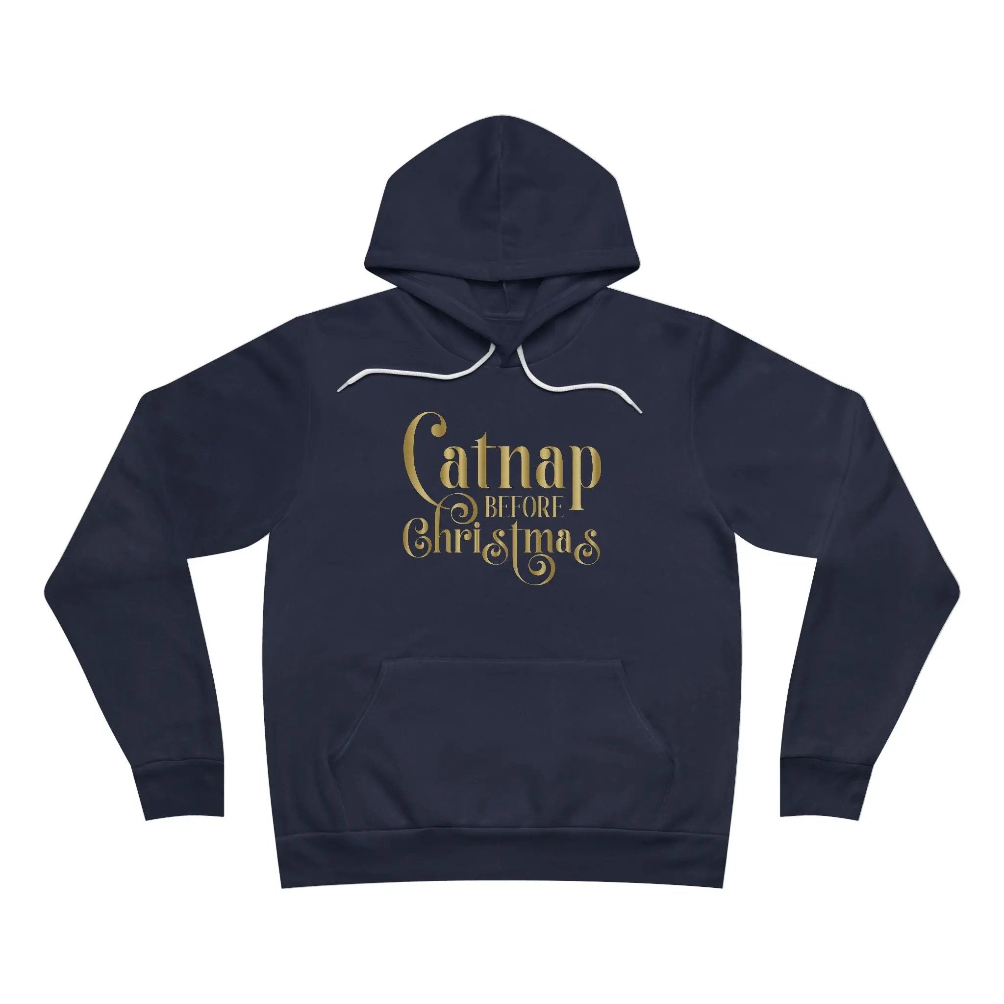 Christmas Nap Hoodie — "Calnap Before Christmas" Gold Script Pullover - Chic Kitty
