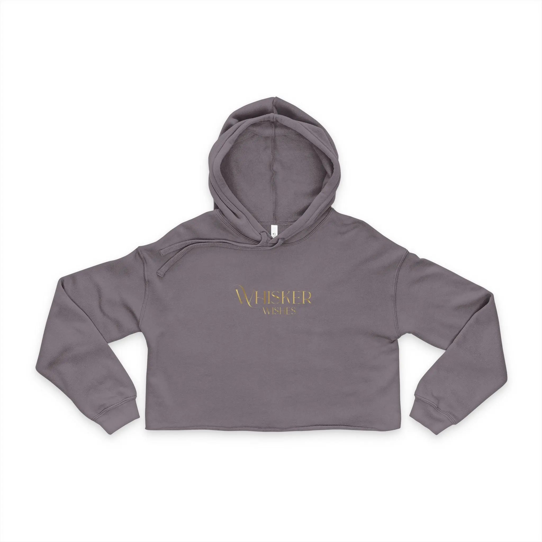 Cropped Hoodie — "Whisker Wishes" Gold Logo Women's Cozy Streetwear - Chic Kitty