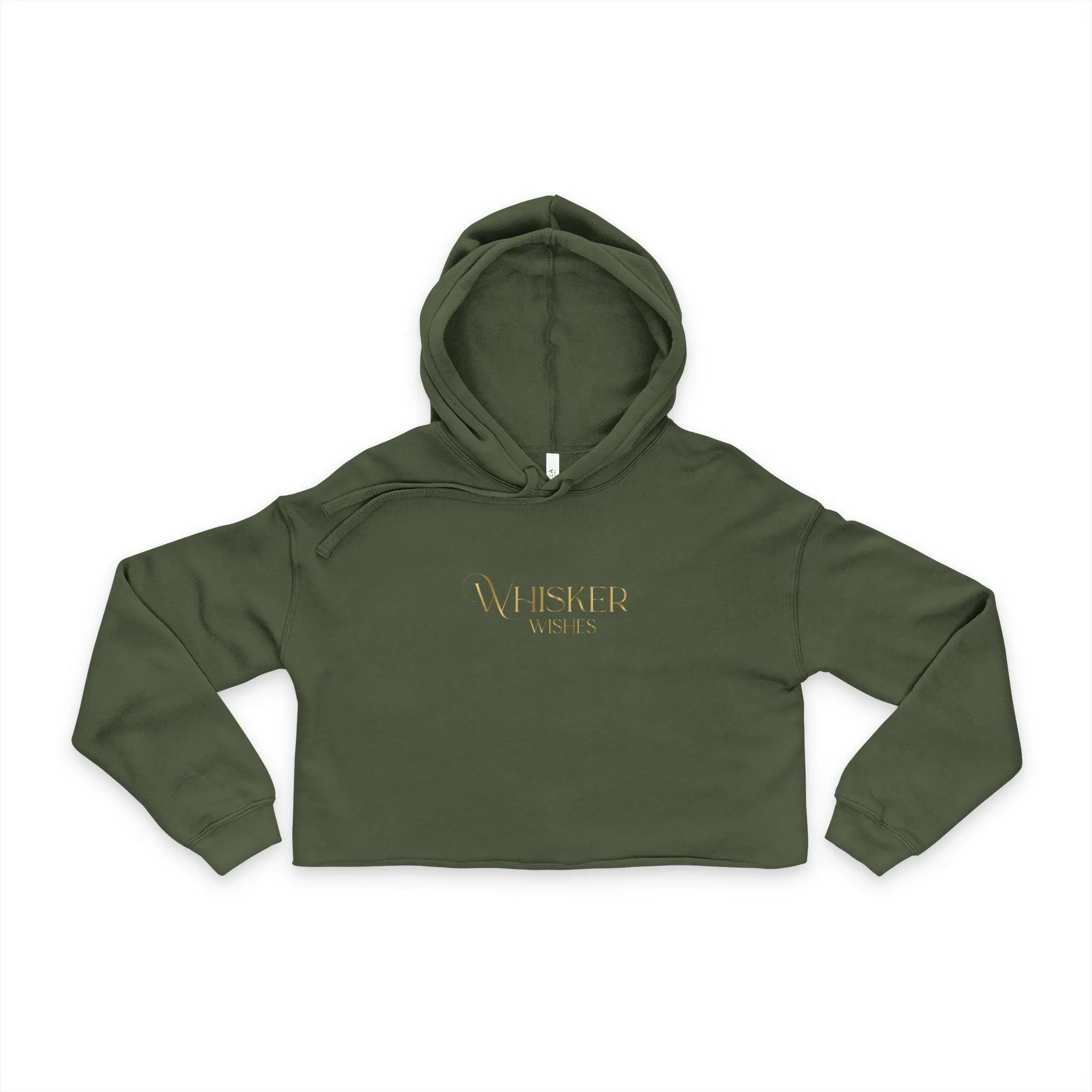 Cropped Hoodie — "Whisker Wishes" Gold Logo Women's Cozy Streetwear - Chic Kitty
