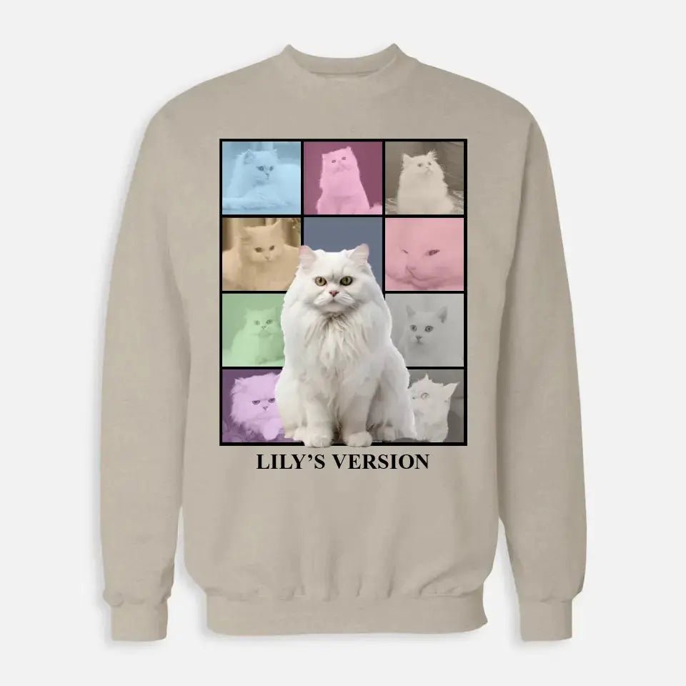 Custom Cat Photo Collage Sweatshirt - Chic Kitty