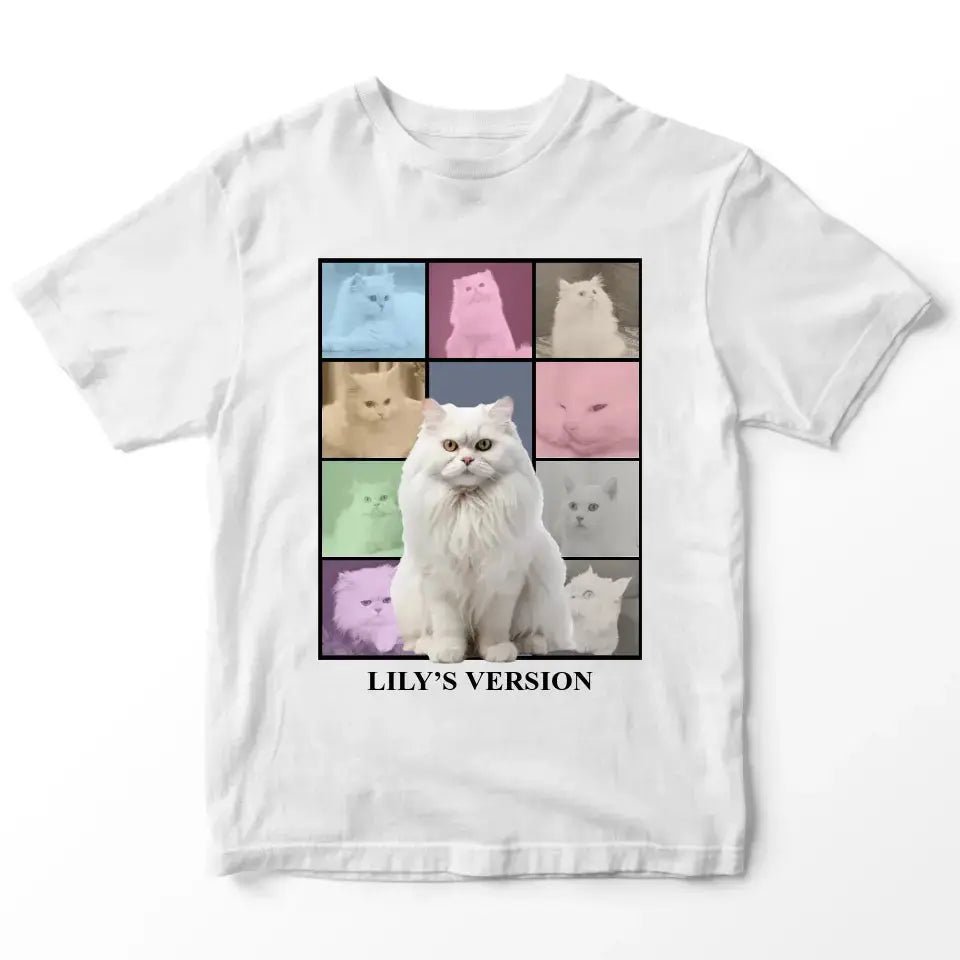 Custom Cat Photo Collage T-Shirt - Chic Kitty