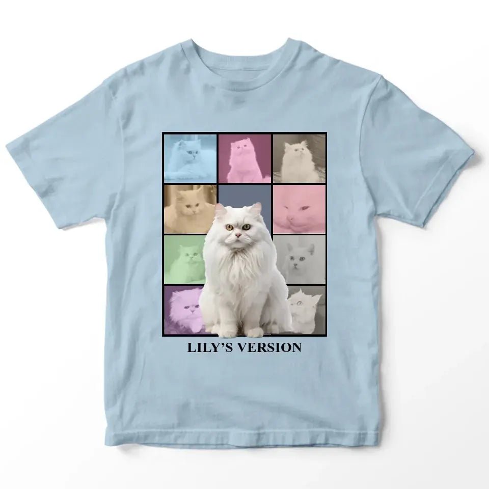 Custom Cat Photo Collage T-Shirt - Chic Kitty