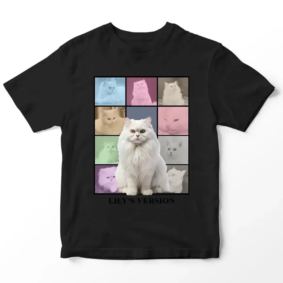 Custom Cat Photo Collage T-Shirt - Chic Kitty