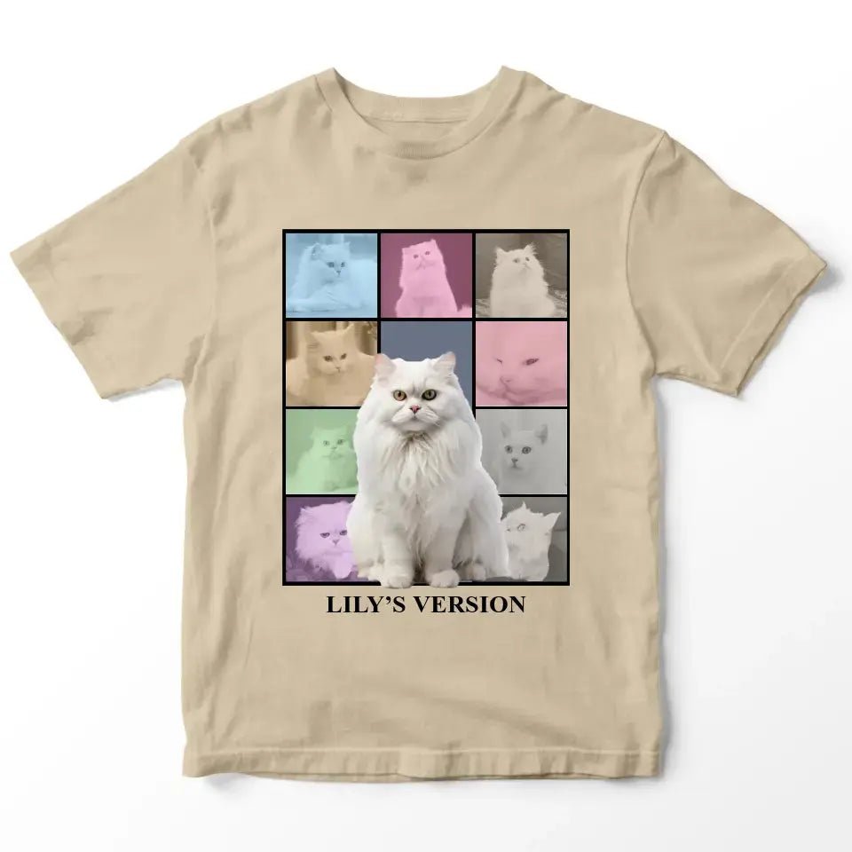 Custom Cat Photo Collage T-Shirt - Chic Kitty