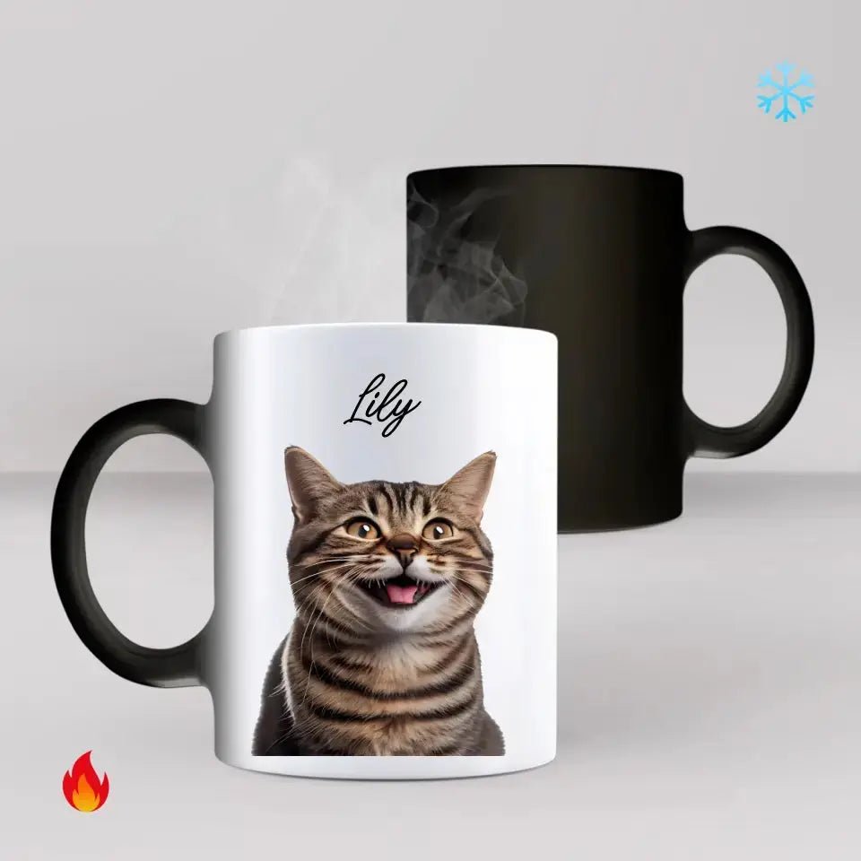 Custom Cat Photo Color Changing Mug - Chic Kitty