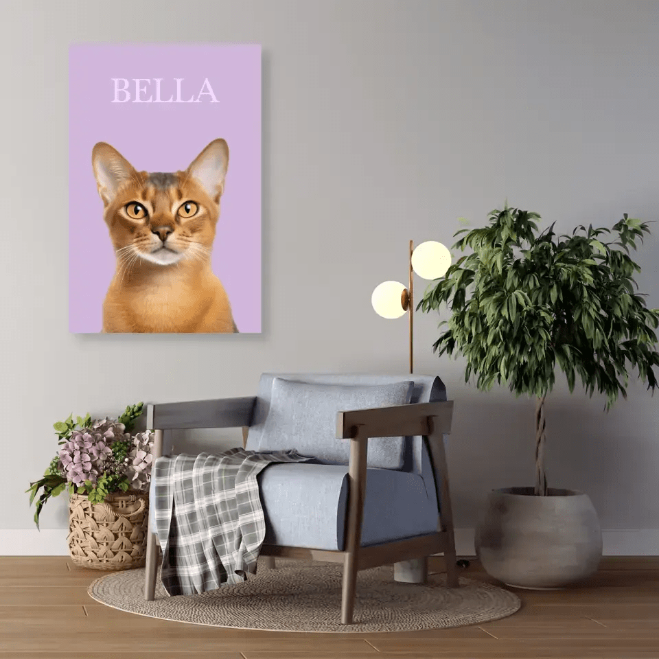 Custom Cat Photo Framed Canvas - Chic Kitty