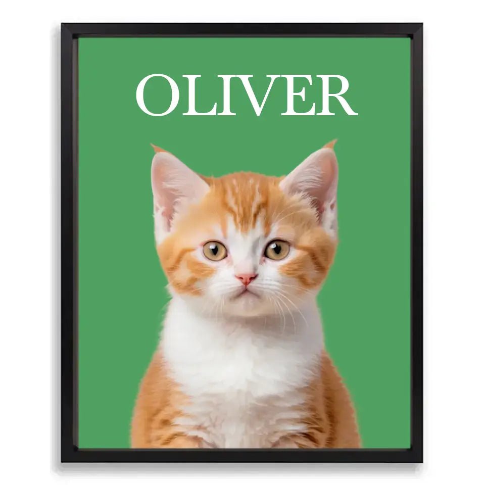 Custom Cat Photo Poster with Frame - Chic Kitty