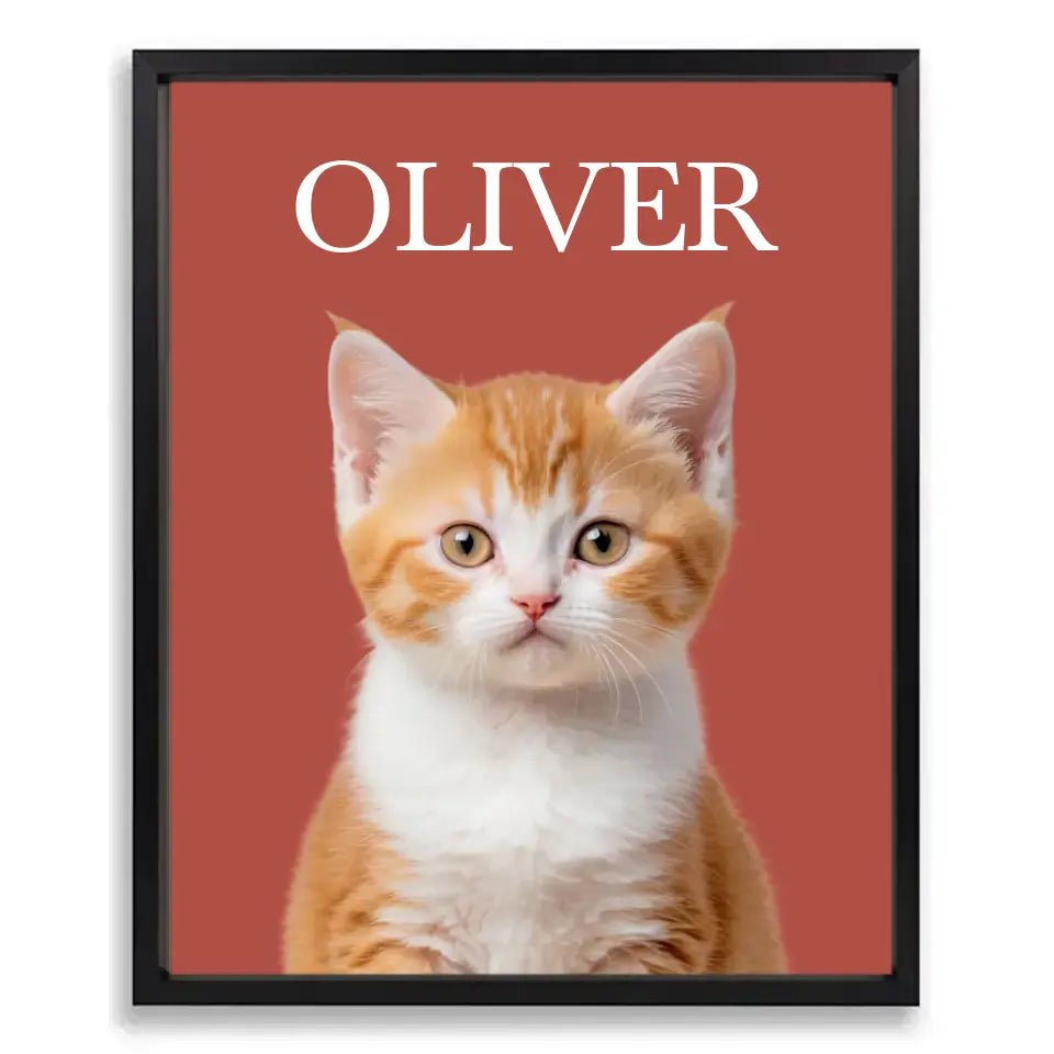 Custom Cat Photo Poster with Frame - Chic Kitty