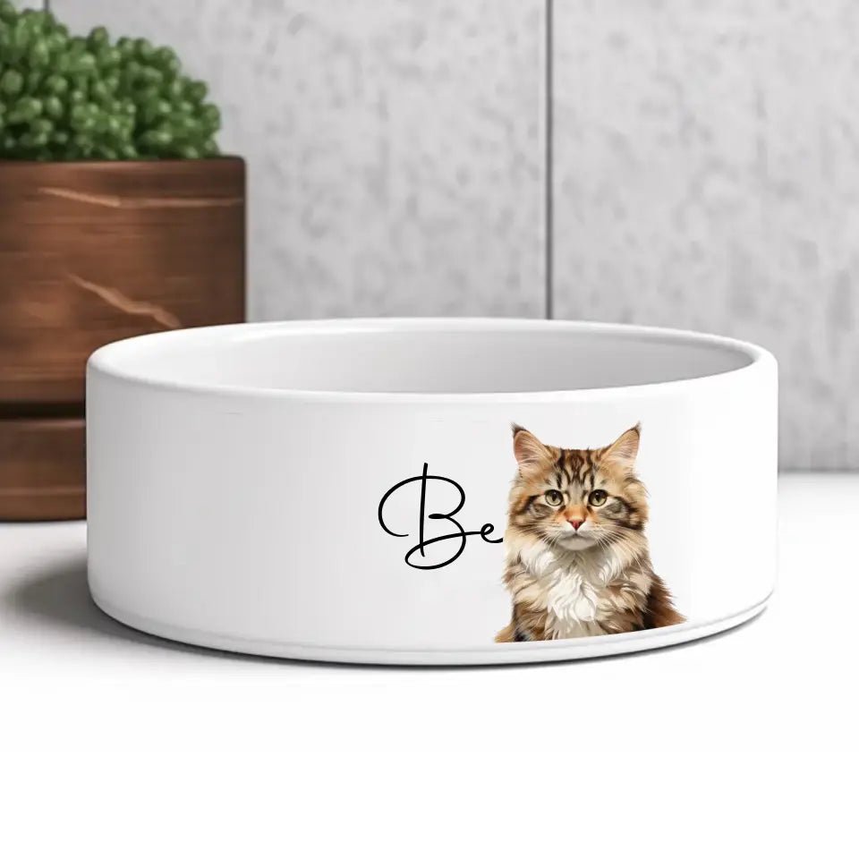 Custom Personalised Cat Photo and Name Bowl - Chic Kitty