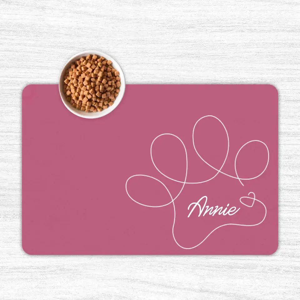 Custom Personalised Name Cat Food Mats - Chic Kitty