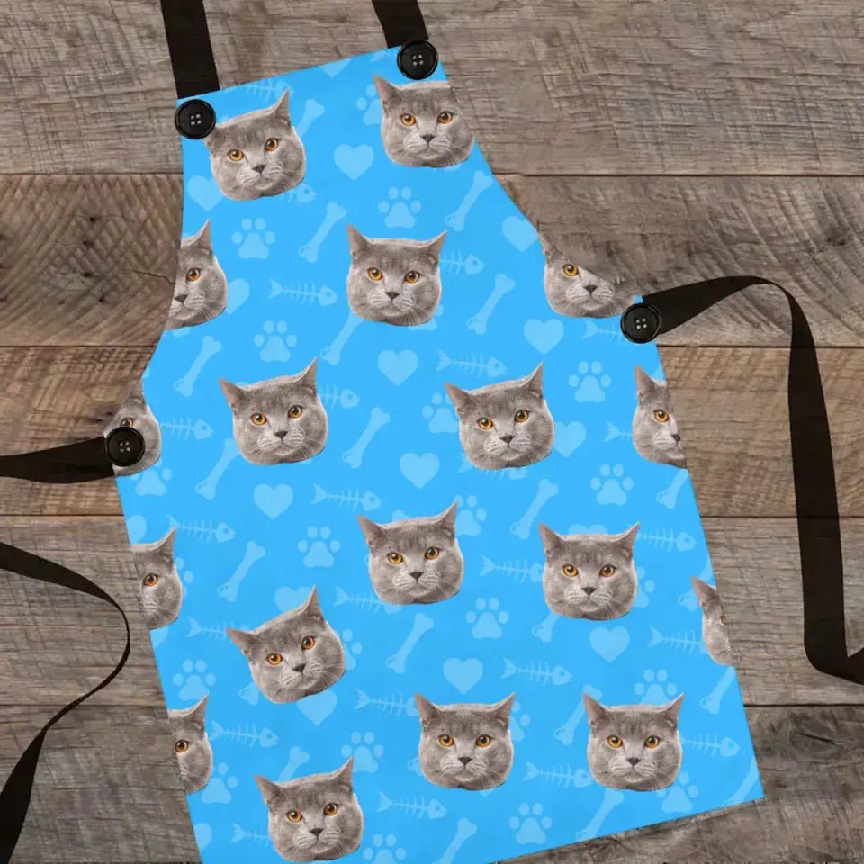Custom Personalized Cat Photo Apron - Chic Kitty