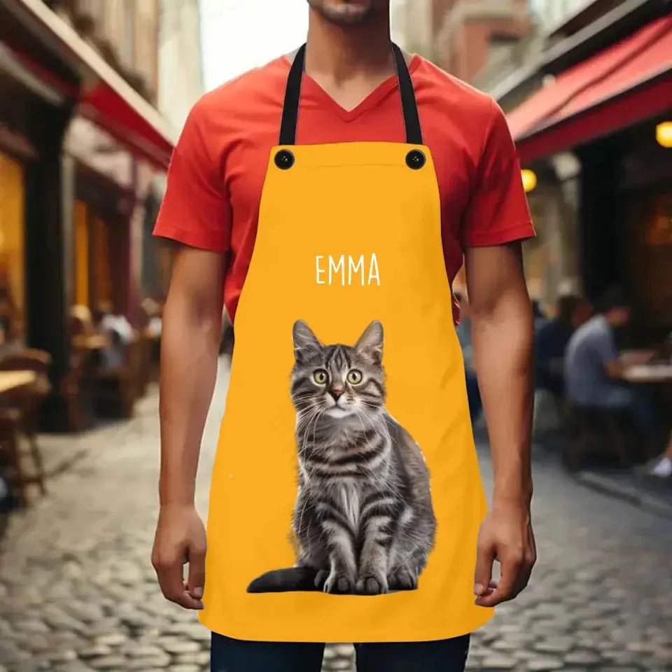 Custom Personalized Cat Photo Apron - Chic Kitty