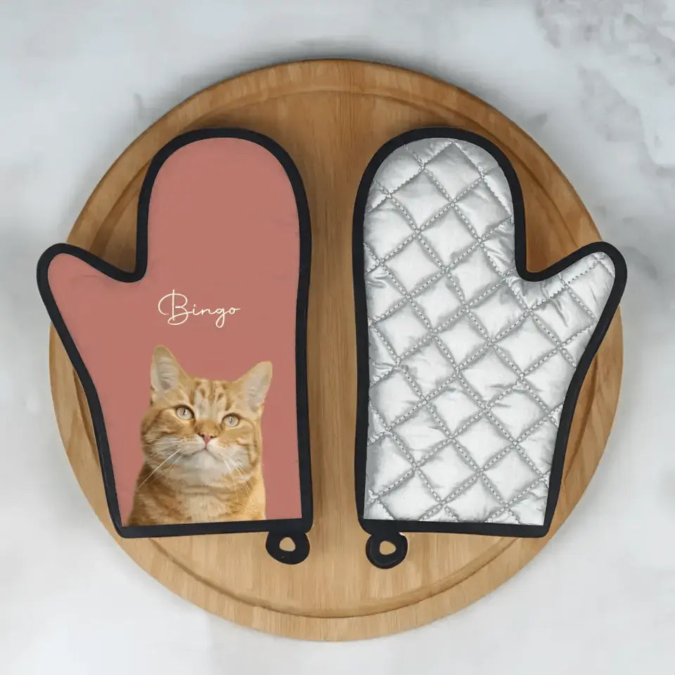 Custom Personalized Cat Photo Oven Glove - Gift for Cat Lovers - Chic Kitty