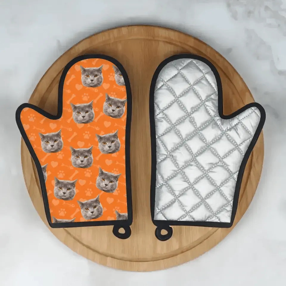 Custom Personalized Cat Photo Oven Glove - Gift for Cat Lovers - Chic Kitty