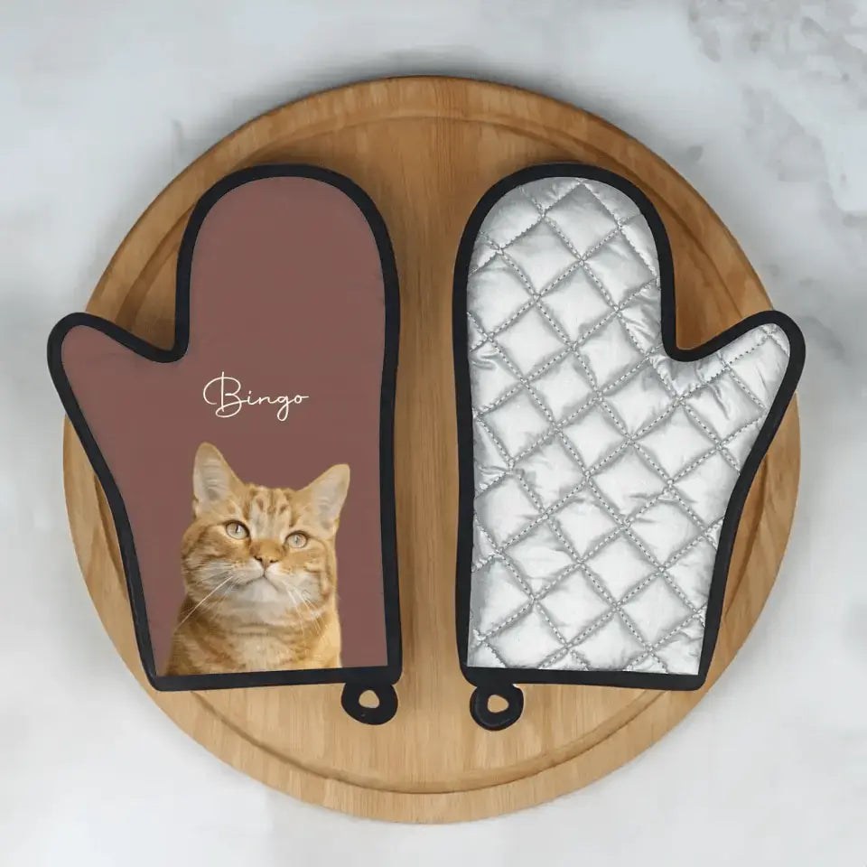 Custom Personalized Cat Photo Oven Glove - Gift for Cat Lovers - Chic Kitty