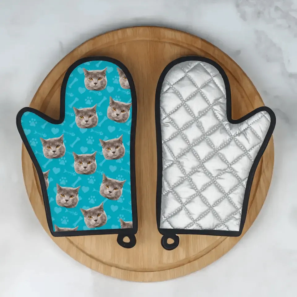 Custom Personalized Cat Photo Oven Glove - Gift for Cat Lovers - Chic Kitty