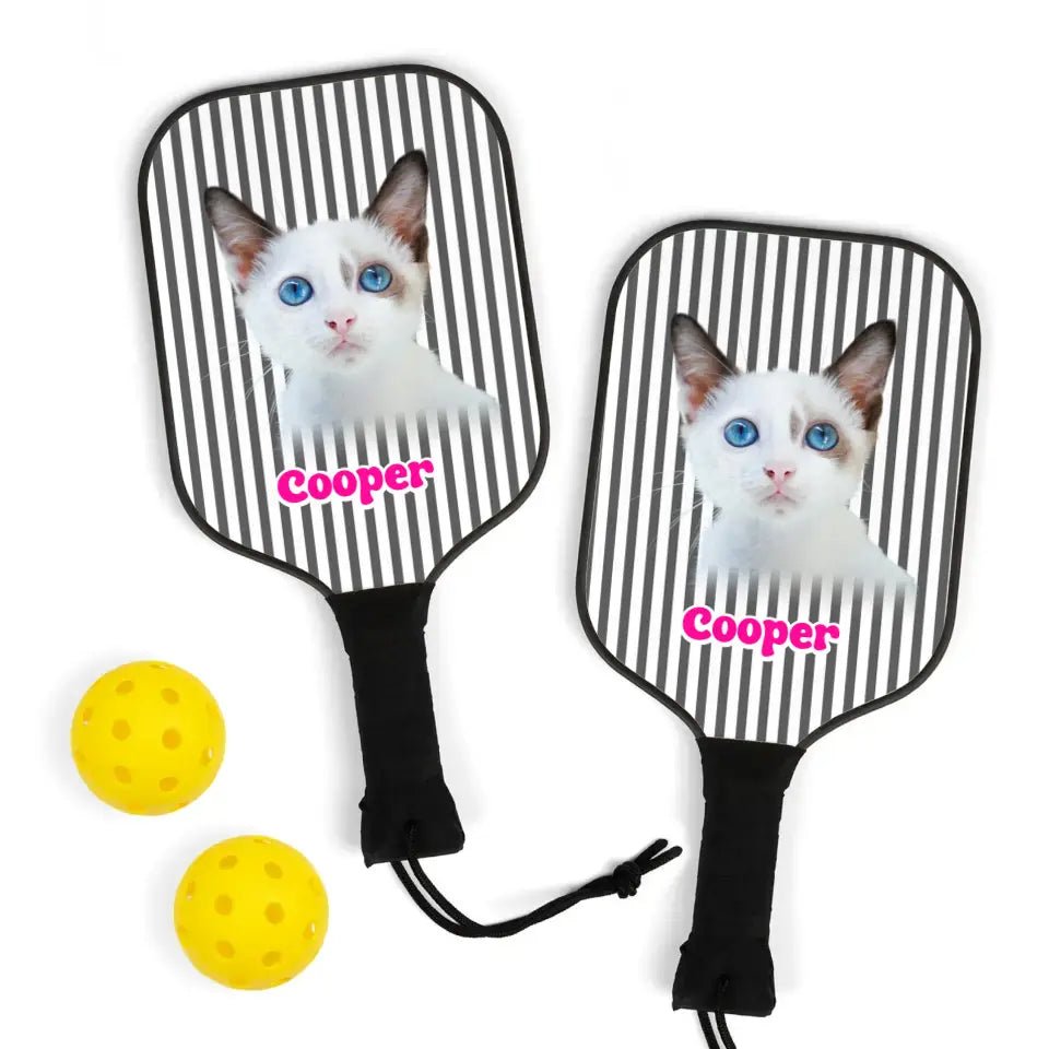 Custom Personalized Photo Cat Pickleball Kit - Chic Kitty