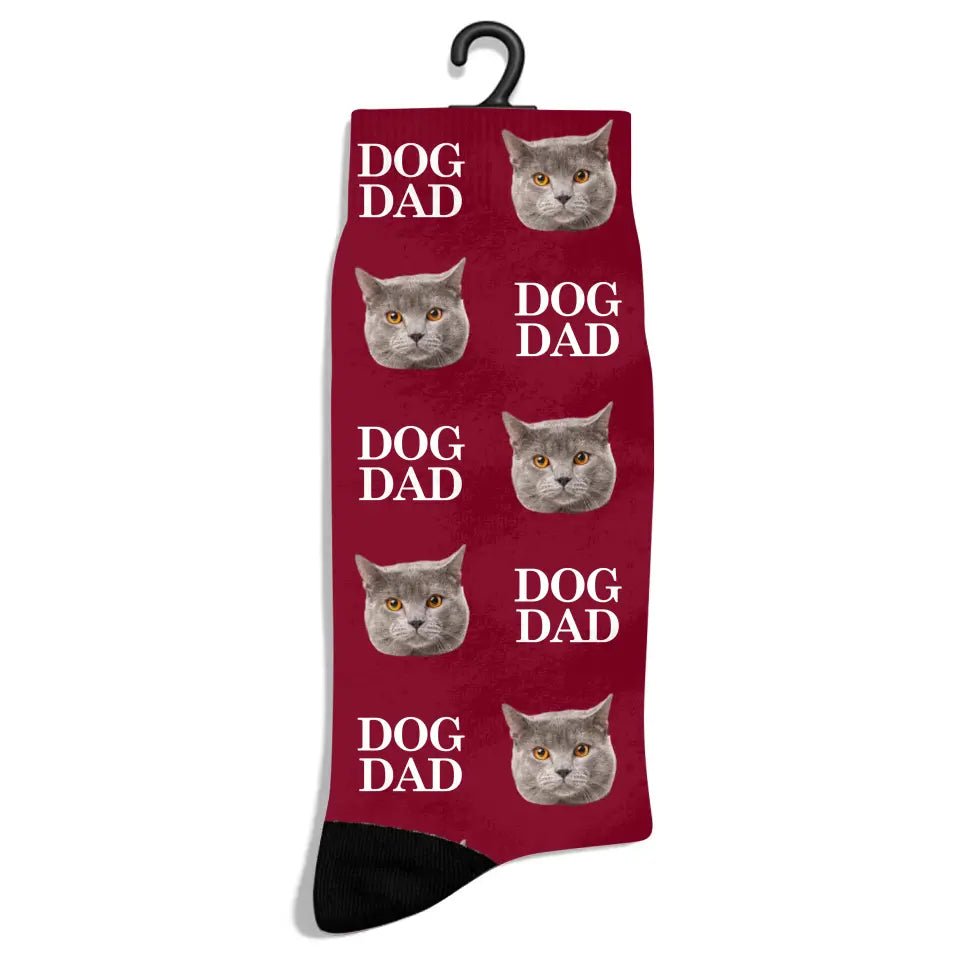 Custom Personalized Photo Socks - Gift for Men, Cat Dad & Dog Dad - Chic Kitty