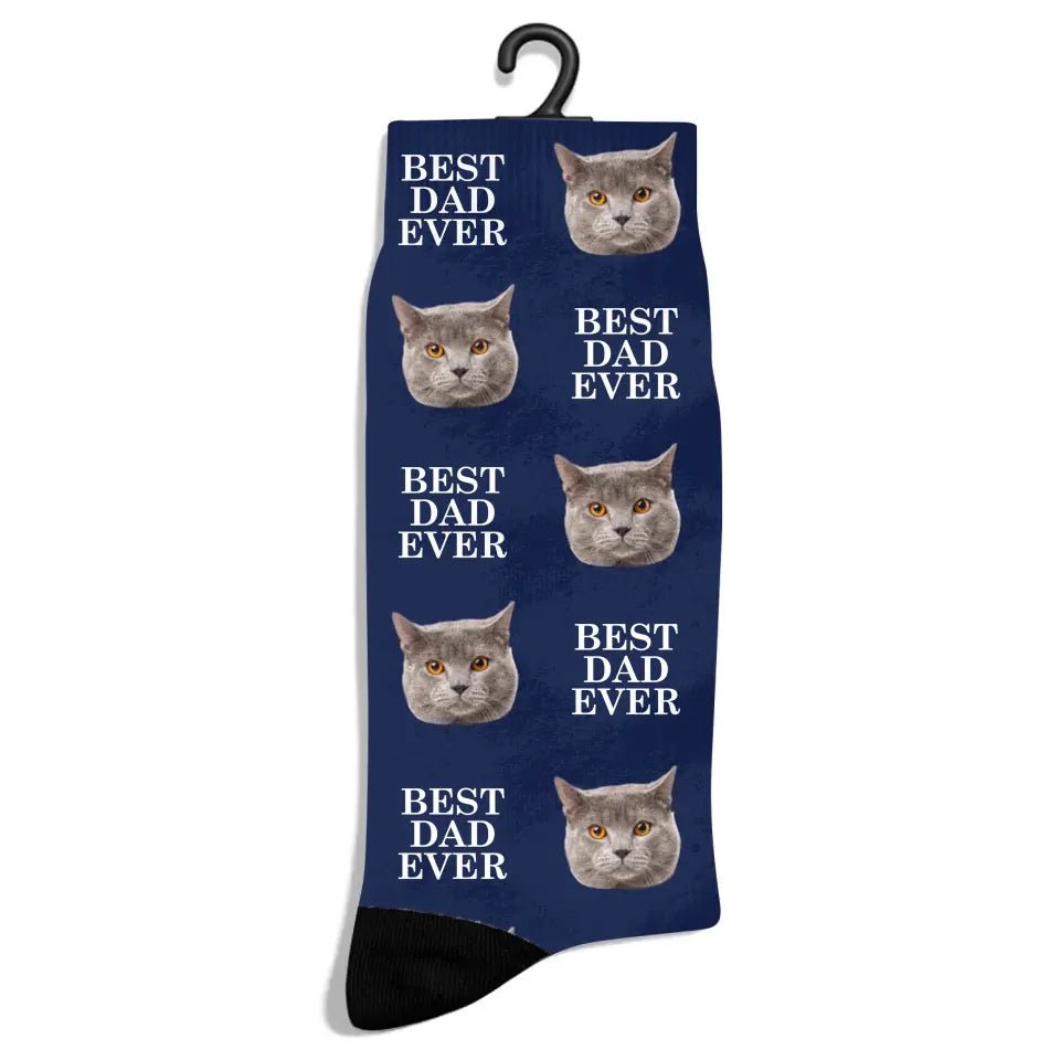 Custom Personalized Photo Socks - Gift for Men, Cat Dad & Dog Dad - Chic Kitty
