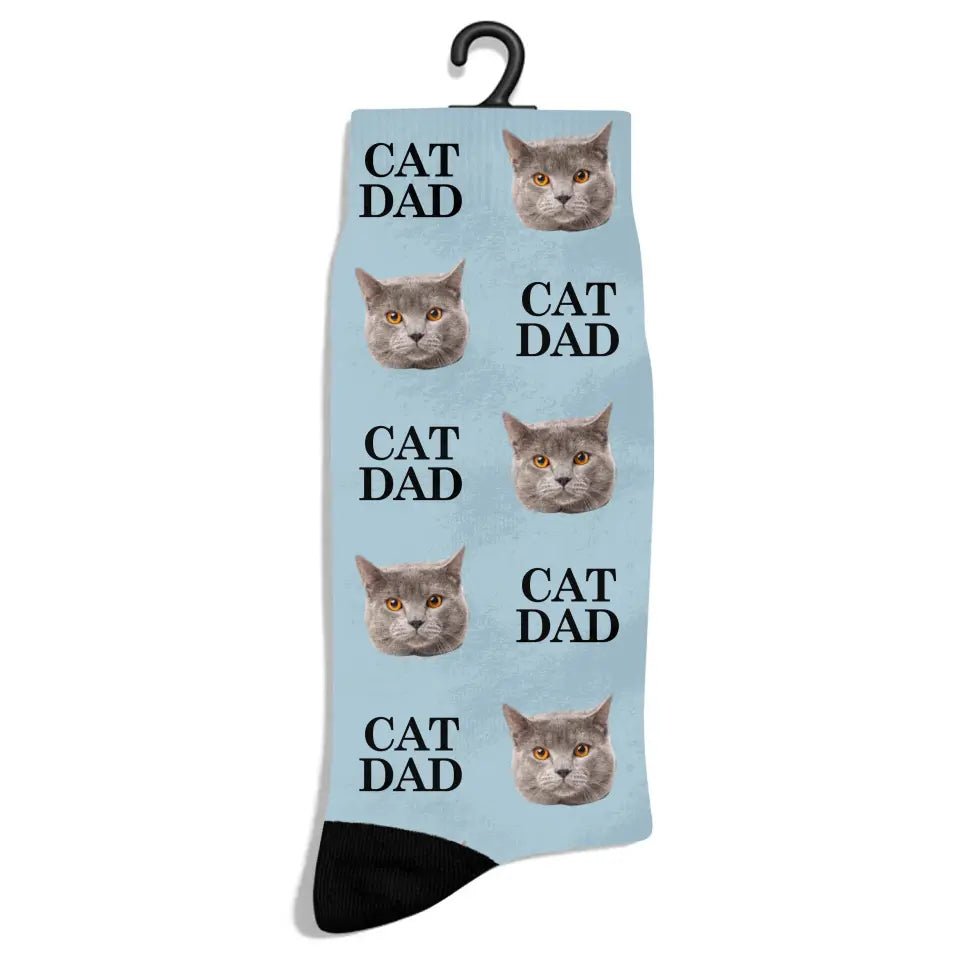 Custom Personalized Photo Socks - Gift for Men, Cat Dad & Dog Dad - Chic Kitty