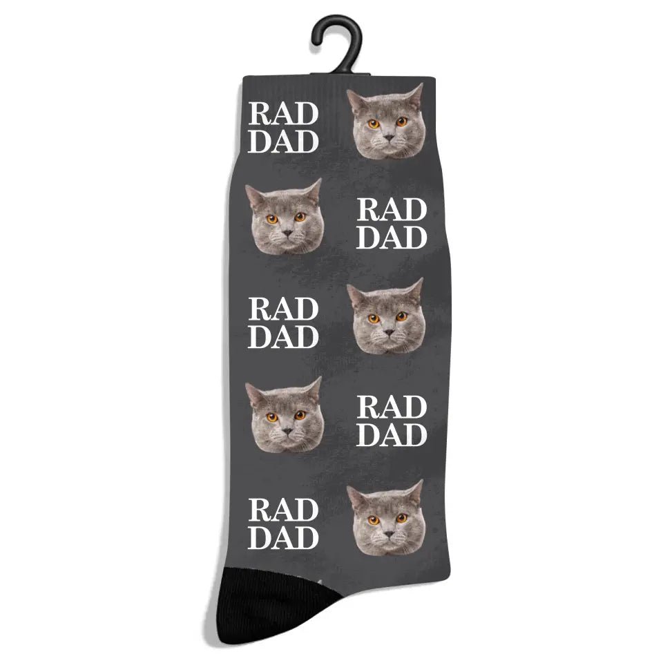 Custom Personalized Photo Socks - Gift for Men, Cat Dad & Dog Dad - Chic Kitty