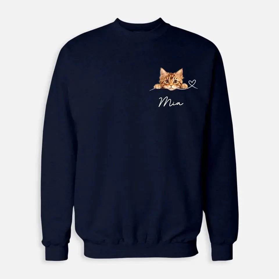 Custom Valentine Sweatshirt - Gift for Cat Mom - Chic Kitty