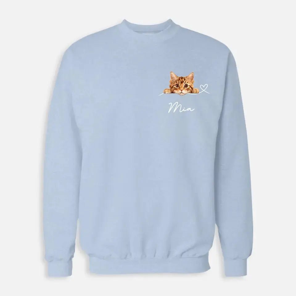 Custom Valentine Sweatshirt - Gift for Cat Mom - Chic Kitty