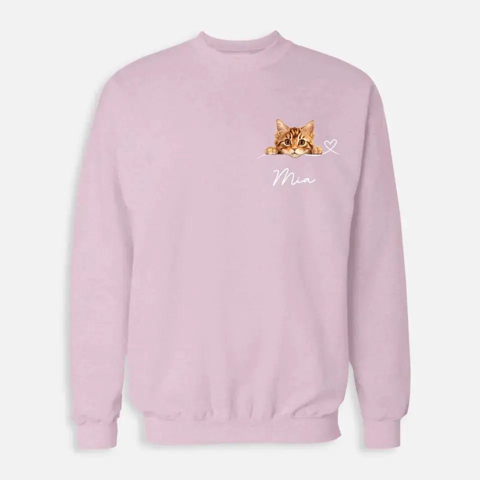 Custom Valentine Sweatshirt - Gift for Cat Mom - Chic Kitty